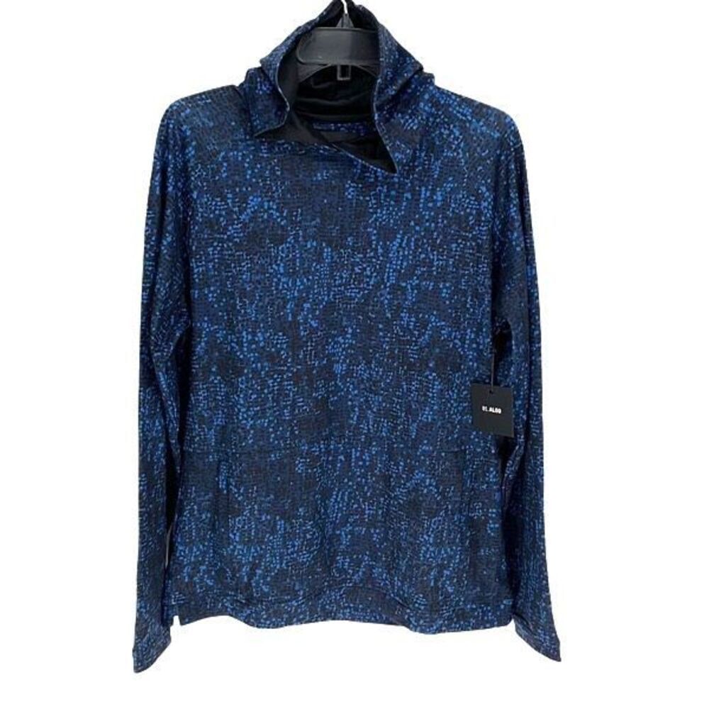 01.Algo Men's Performance Printed Adam Lon Sleeve Drawstring Hoodie NWT Medium